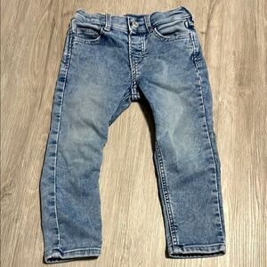 H&M Blue Straight Fit Denim Jeans with Faded Wash 2-3